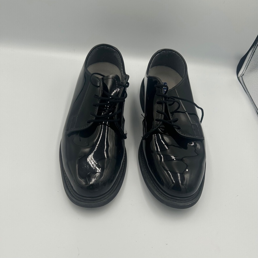 Bates High Gloss Oxford Mens Size 8 E Black Patent Uniform Dress Shoes 00941A